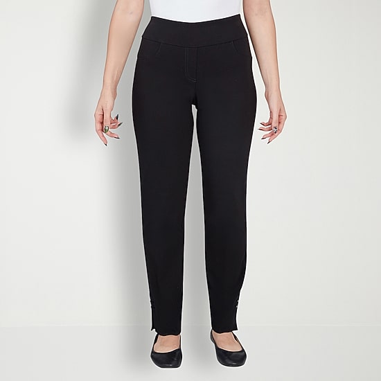 Hearts Of Palm Womens Straight Mid Rise Pull-On Pant