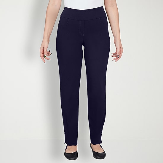 Hearts Of Palm Womens Straight Mid Rise Pull-On Pant
