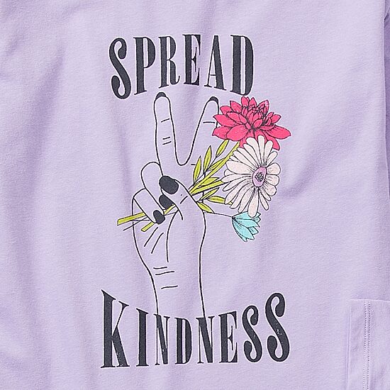 Thereabouts Little & Big Kid Girls Round Neck Long Sleeve Regular Fit Graphic T-Shirt