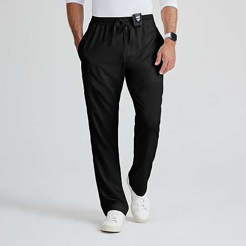 Grey's Anatomy by Barco Classic Grp558 Evan 5-Pocket Zip-Fly Mens Big and Tall Moisture Wicking Scrub Pant, 5x-large, Black