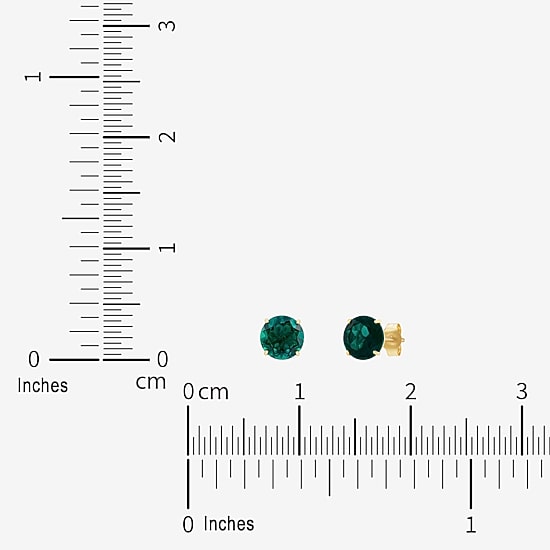 Gemstone 10K Gold 4mm Round Stud Earrings