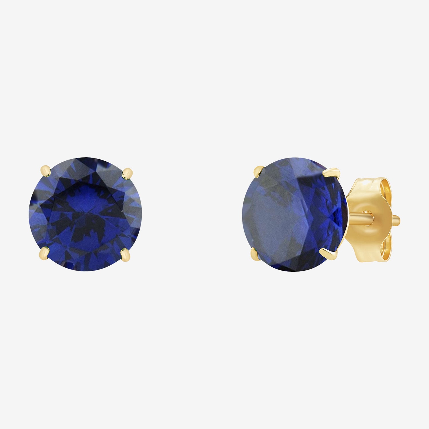 Gemstone 10K Gold 4mm Round Stud Earrings