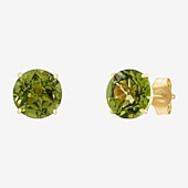 Gemstone 10K Gold 4mm Round Stud Earrings