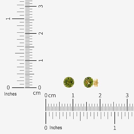 Gemstone 10K Gold 4mm Round Stud Earrings