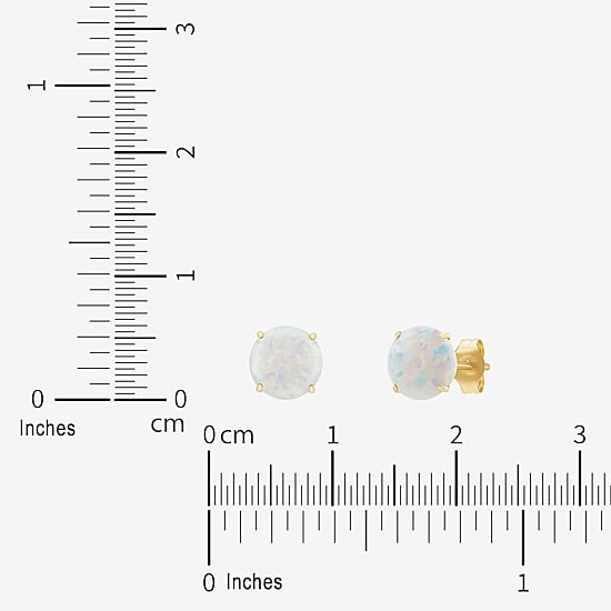 Gemstone 10K Gold 6mm Round Stud Earrings
