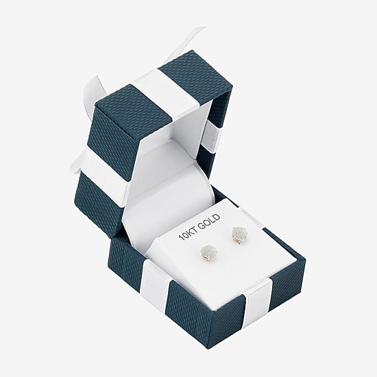 Gemstone 10K Gold 6mm Round Stud Earrings