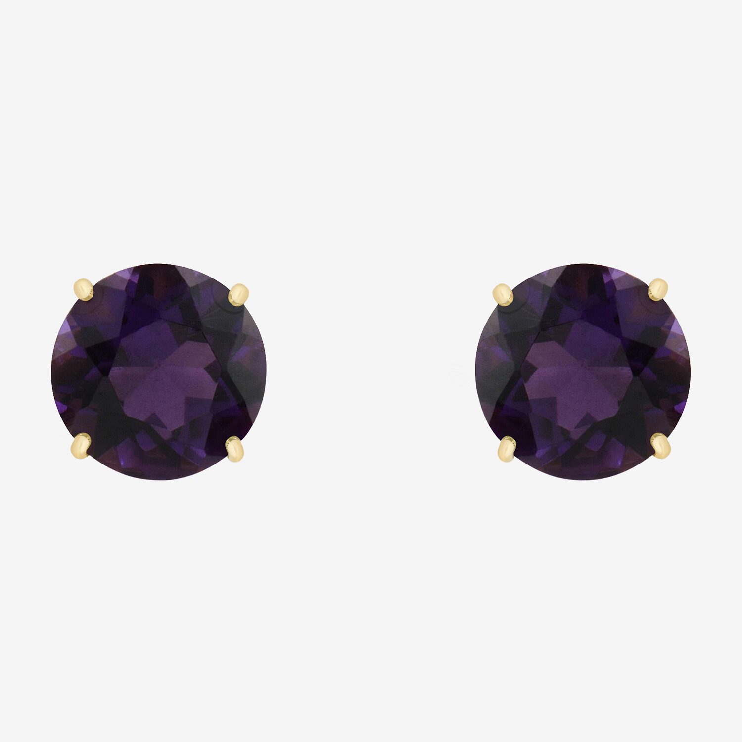 Gemstone 10K Gold 4mm Round Stud Earrings