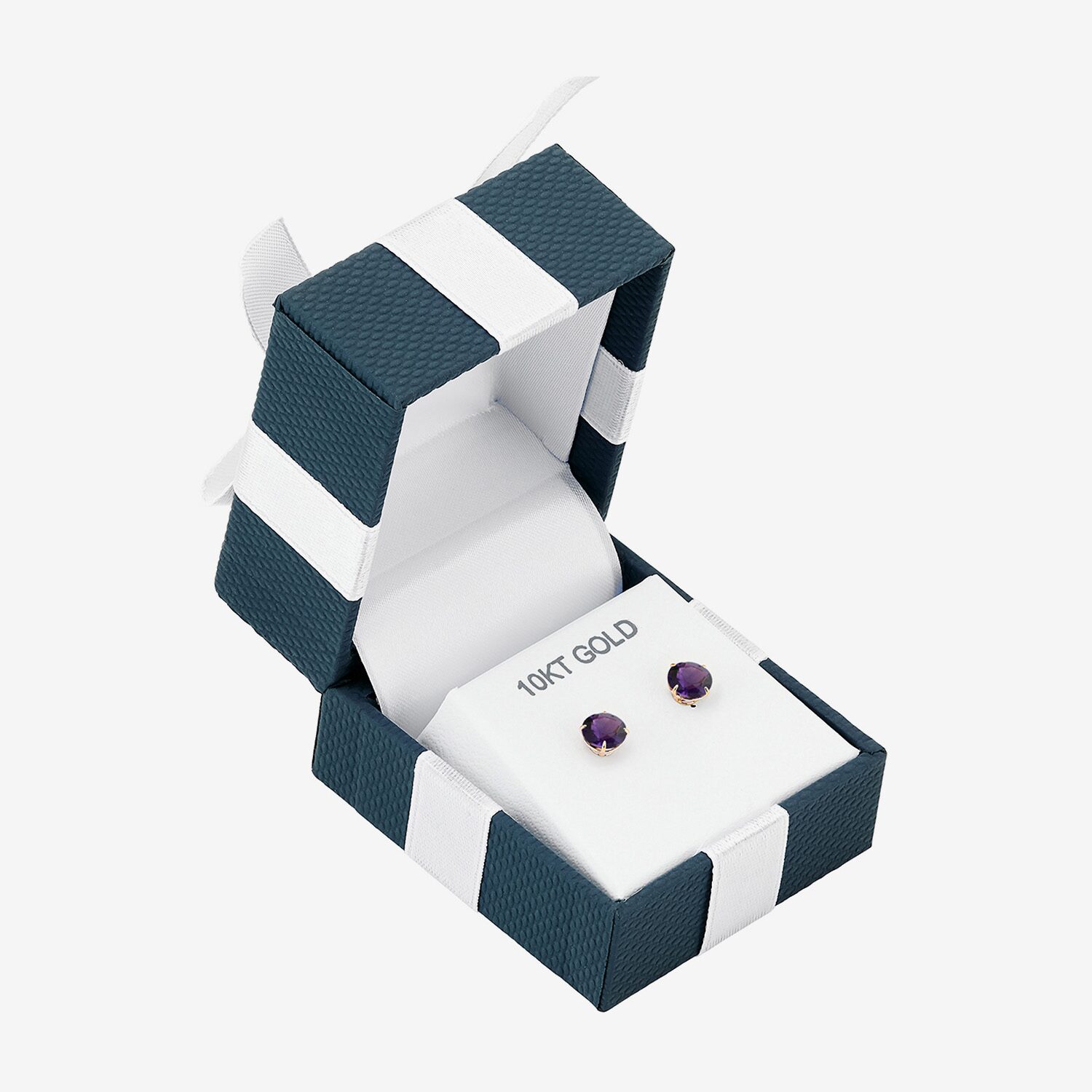 Gemstone 10K Gold 4mm Round Stud Earrings