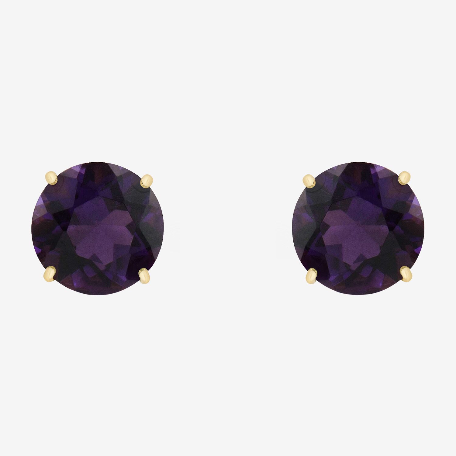 Gemstone 10K Gold 6mm Round Stud Earrings