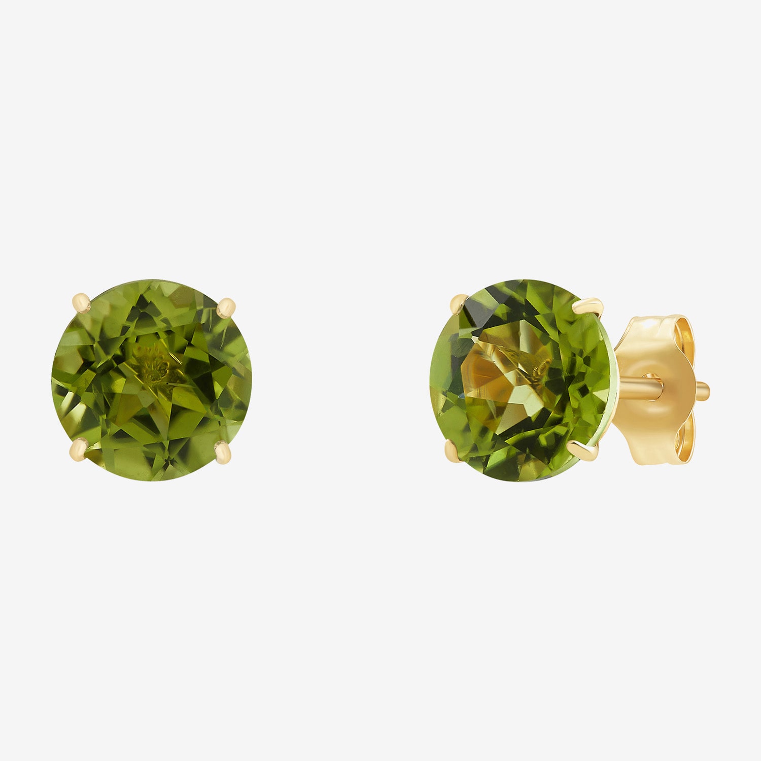 Gemstone 10K Gold 6mm Round Stud Earrings