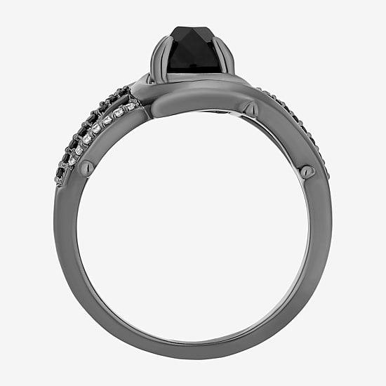 Enchanted Disney Fine Jewelry Maleficent (I, I2) Womens Genuine Black Onyx Sterling Silver Maleficent Side Stone Cocktail Ring