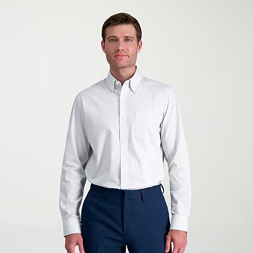 Haggar Premium Comfort Mens Classic Fit Easy Care Long Sleeve Dress Shirt, 18-18.5 36-37, White