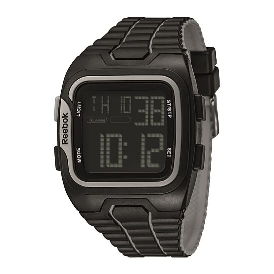 Reebok® Workout SZ1 Mens Black Strap Chronograph Sport Watch