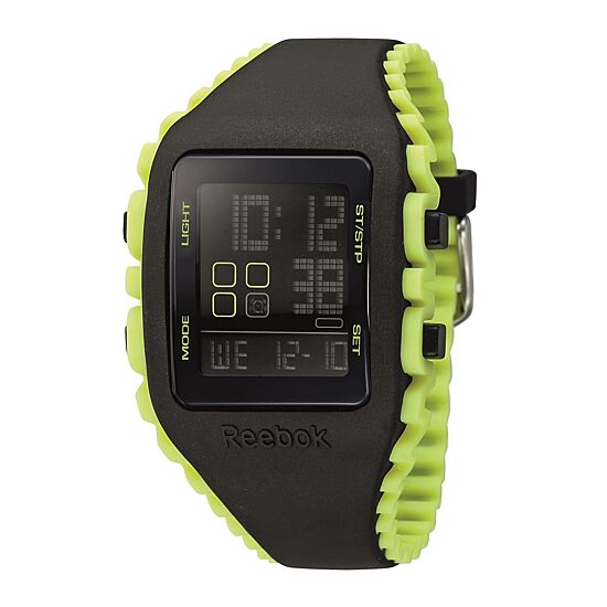 Reebok® Workout Z1G Mens Black Silicone Strap Chronograph Sport Watch