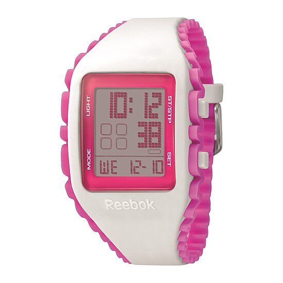 Reebok® Workout Z1G Womens White Silicone Strap Chronograph Sport Watch