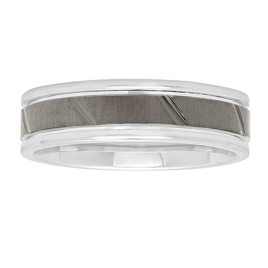 Mens 6MM Sterling Silver Wedding Band