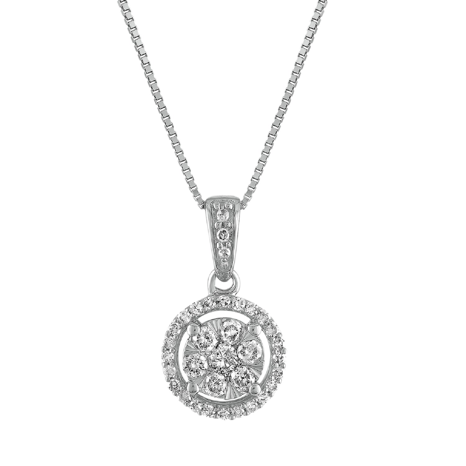 Diamond Blossom Womens /4 CT. T.W. Natural White Diamond 10K Gold 18 Inch Pendant Necklace