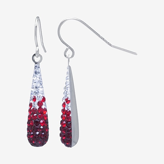 Silver Treasures Crystal Sterling Silver Pear Drop Earrings