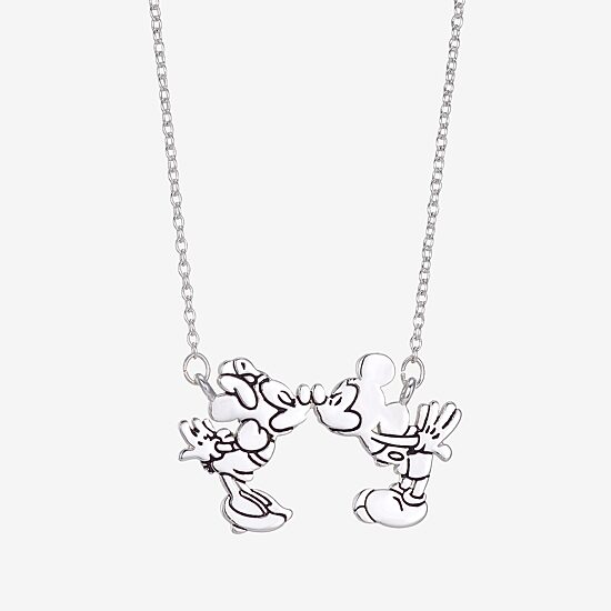 Disney Classics Womens Pure Silver Over Brass 16 Inch Pendant Necklace