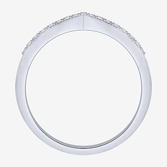 Chevron 1/4 CT.T.W. Natural Diamond 10K Gold Chevron Wedding Band