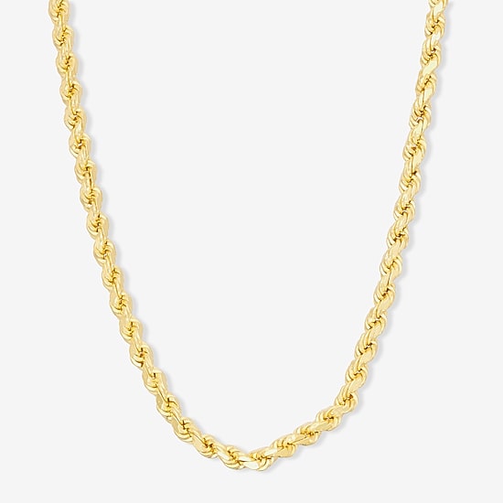 14K Gold Over Silver  Solid Rope Chain Necklace
