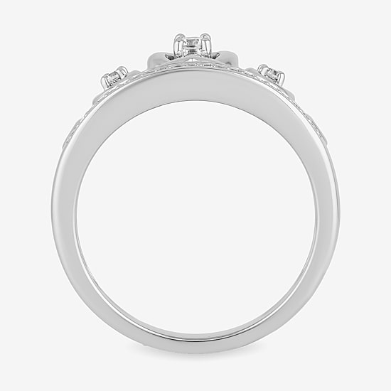 Enchanted Disney Fine Jewelry 1/7 CT.T.W. Natural Diamond "Cinderella" Sterling SIlver Ring"
