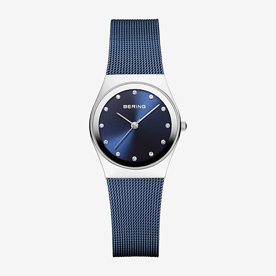 Bering Womens Blue Stainless Steel 3-pc. Watch Boxed Set 12927-307g