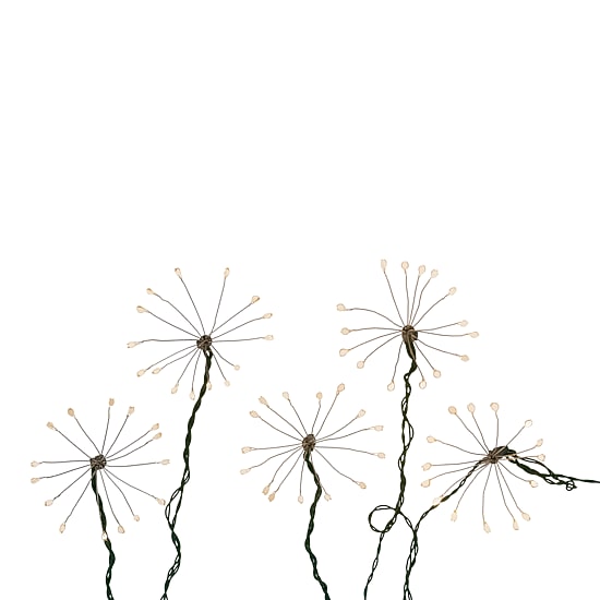 Kurt Adler 75-Light Cluster Burst Classic White Superbright LED Light Set with Green Wire