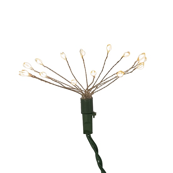 Kurt Adler 75-Light Cluster Burst Classic White Superbright LED Light Set with Green Wire