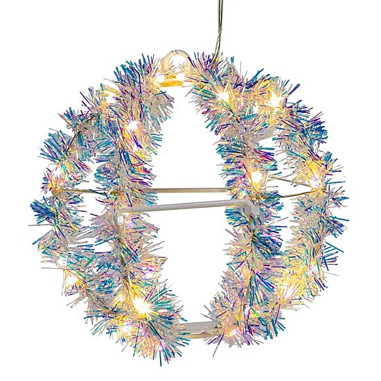 Kurt Adler Led Tinsel Foldable Sphere String Lights