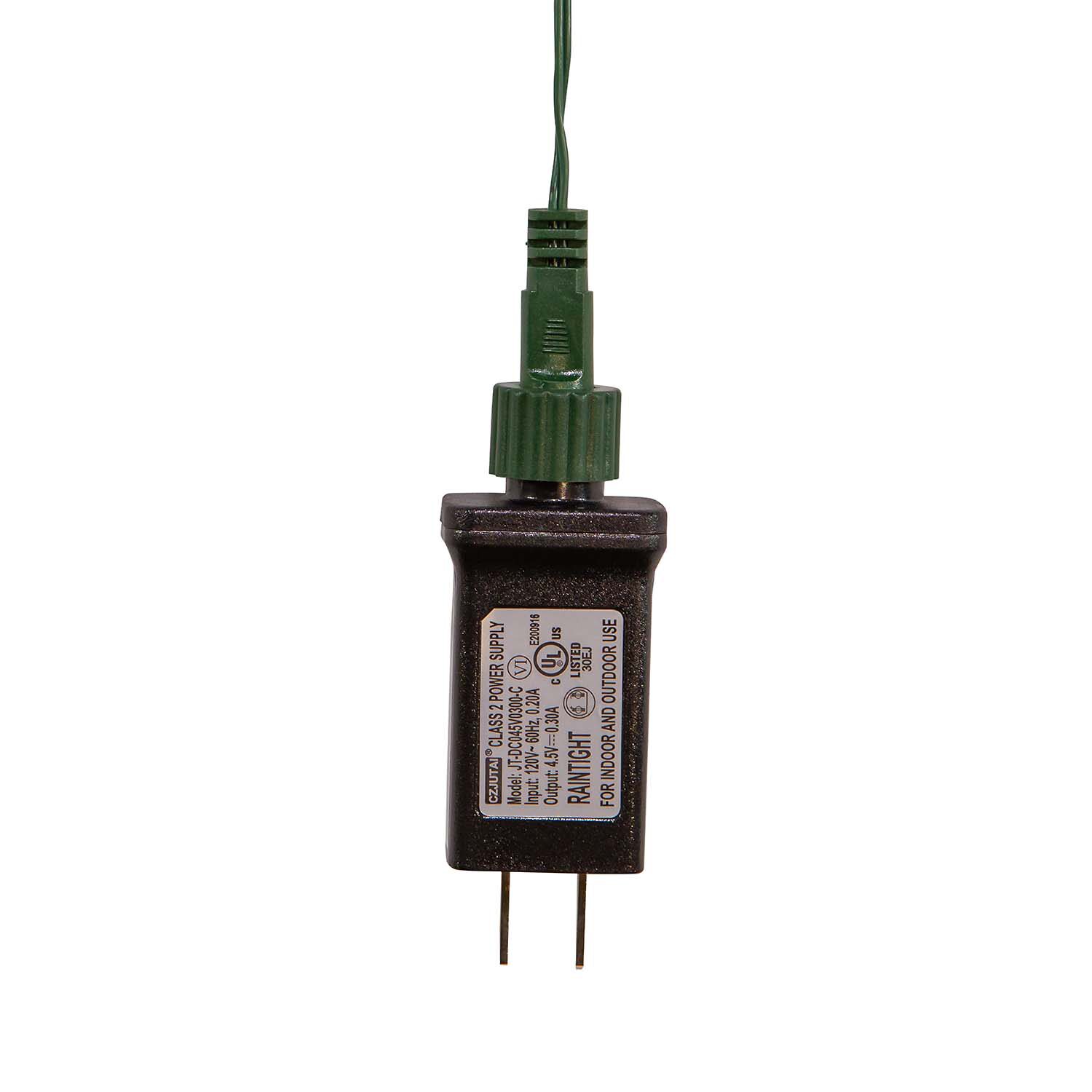 Kurt Adler 75-Light Cluster Lights and Warm White Twinkle LED Lights with Green Wire