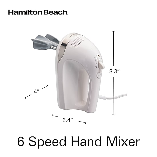 Hamilton Beach 6 Speed Hand Mixer with Snap-on Case and Easy Clean Beaters