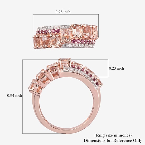 Limited Quantities! Womens Genuine Pink Morganite 14K Rose Gold Over Silver Cocktail Ring