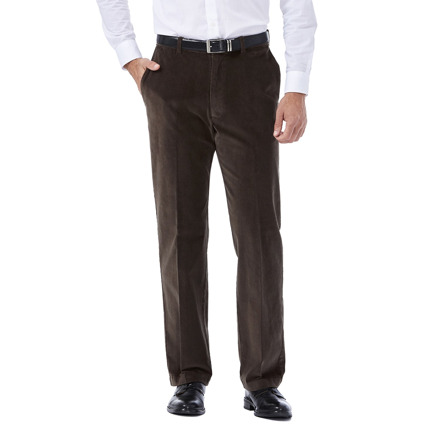 Haggar Stretch Corduroy Mens Classic Fit Flat Front Pant