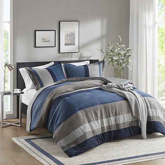 510 Design Boulder Pieced Faux Suede Midweight Comforter Set