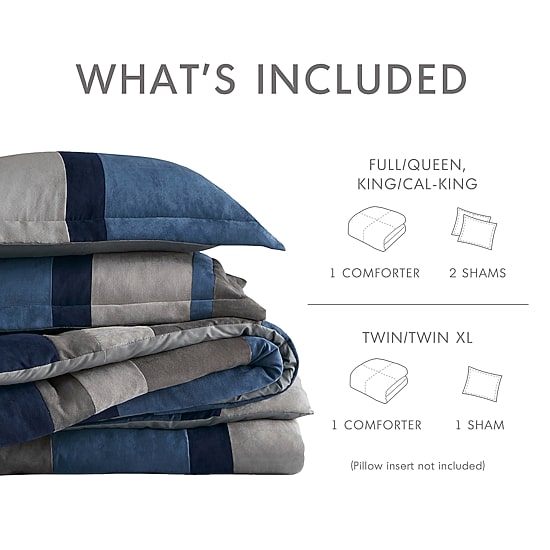 510 Design Boulder Pieced Faux Suede Midweight Comforter Set