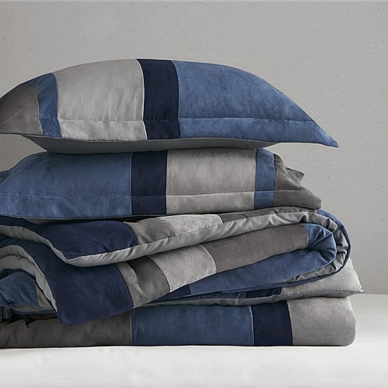510 Design Boulder Pieced Faux Suede Midweight Comforter Set