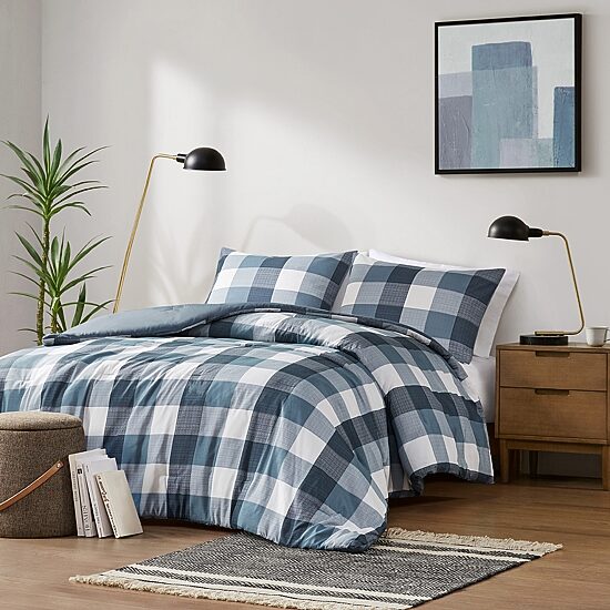 510 Design Jonah Plaid Check Print Midweight Comforter Set