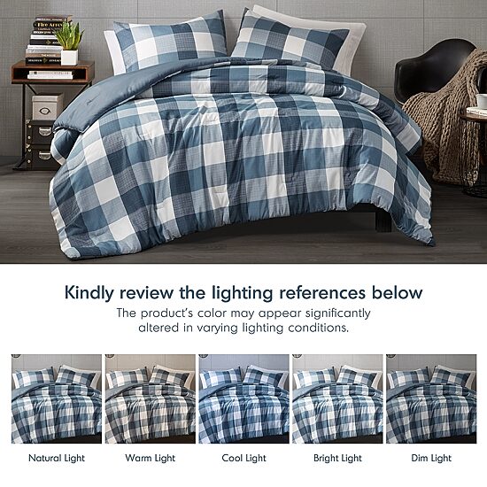 510 Design Jonah Plaid Check Print Midweight Comforter Set