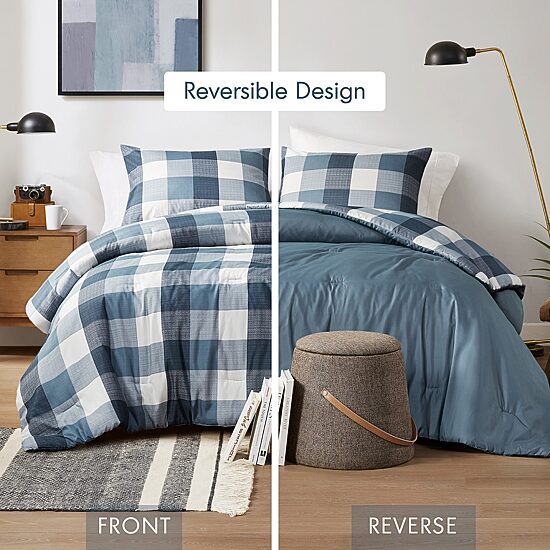 510 Design Jonah Plaid Check Print Midweight Comforter Set