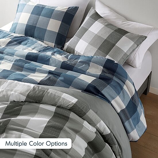 510 Design Jonah Plaid Check Print Midweight Comforter Set