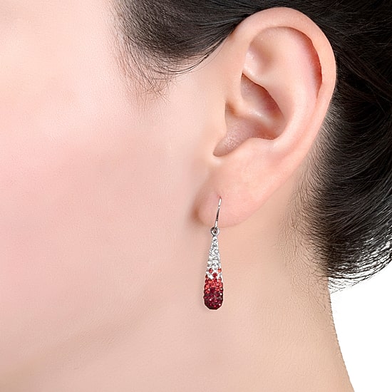 Silver Treasures Crystal Sterling Silver Pear Drop Earrings