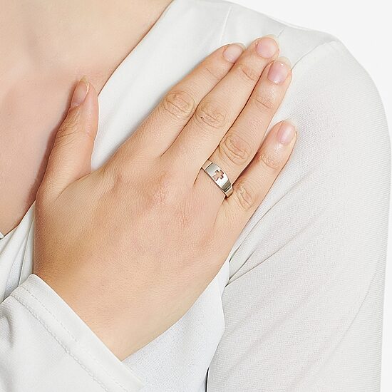 Silver Treasures Womens 2.5MM Sterling Silver Cross Band