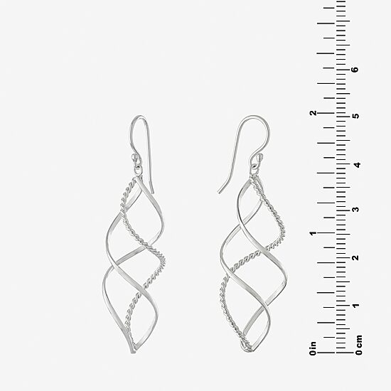 Silver Reflections Pure Silver Over Brass Drop Earrings