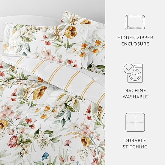 Casual Comfort Chintz Floral Midweight Down Alternative Comforter Set