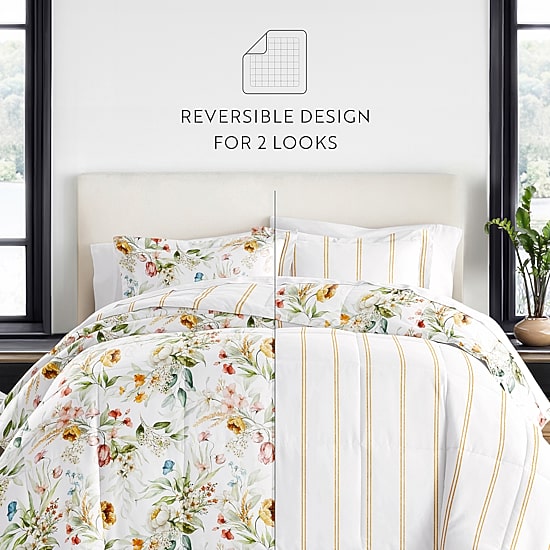 Casual Comfort Chintz Floral Midweight Down Alternative Comforter Set