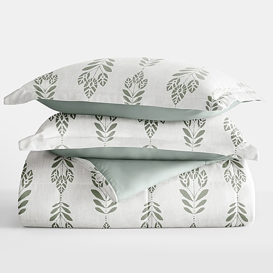 Casual Comfort Folk Leaves Midweight Down Alternative Comforter Set