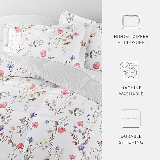 Casual Comfort Meadow Floral Midweight Down Alternative Comforter Set