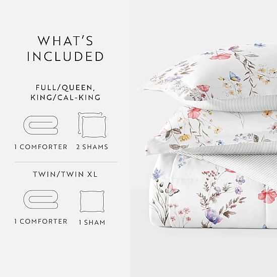 Casual Comfort Meadow Floral Midweight Down Alternative Comforter Set