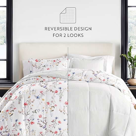 Casual Comfort Meadow Floral Midweight Down Alternative Comforter Set